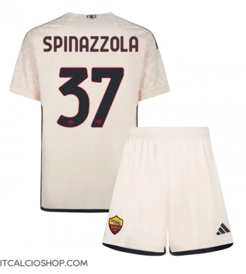 AS Roma Leonardo Spinazzola #37 Seconda Maglia Bambino 2023-24 Manica Corta (+ Pantaloni corti)
